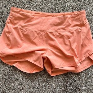 lululemon athletica Coral Peach Running Shorts